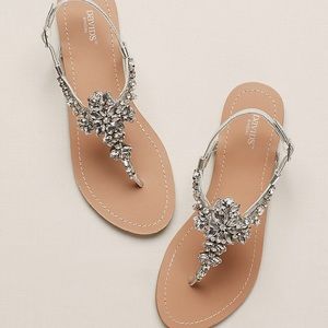 Gemma Sandals David’s Bridal Jeweled TStrap Sandal